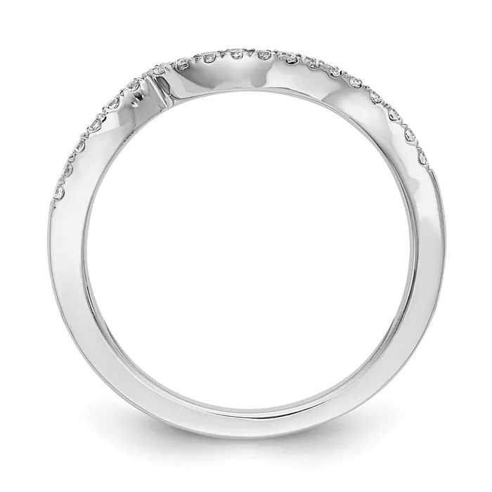 Rings Goldia 008ct CZ Solid Real 14K White Gold Contoured Wedding Wedding Band Ring