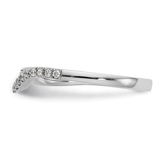 Rings Goldia 008ct CZ Solid Real 14K White Gold Contoured Wedding Wedding Band Ring