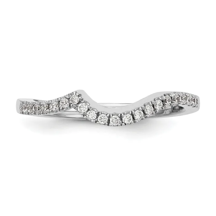 Rings Goldia 008ct CZ Solid Real 14K White Gold Contoured Wedding Wedding Band Ring