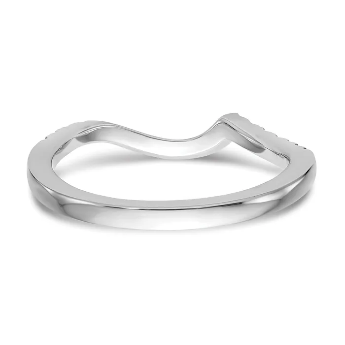 Rings Goldia 008ct CZ Solid Real 14K White Gold Contoured Wedding Wedding Band Ring