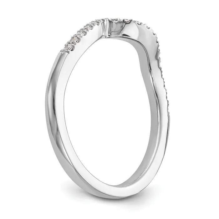 Rings Goldia 008ct CZ Solid Real 14K White Gold Contoured Wedding Wedding Band Ring