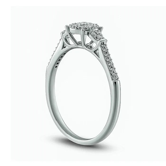 Rings Goldia 025 CT TW Natural Diamond Frame Promise Ring in Solid 10K White Gold Rings Goldia 025 CT TW Natural Diamond Frame Promise Ring in Solid 10K White Gold