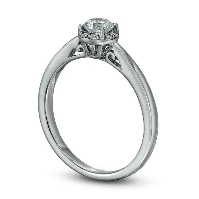 Rings Goldia 038 CT TW Natural Diamond Frame with Tapered Shank Engagement Ring in Solid 10K White Gold Rings Goldia 038 CT TW Natural Diamond Frame with Tapered Shank Engagement Ring in Solid 10K White Gold