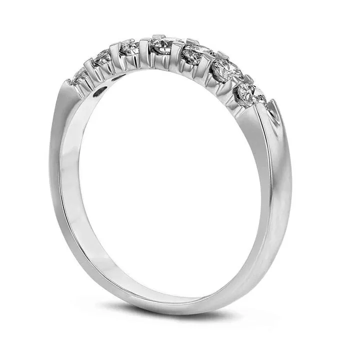 Rings Goldia 050 CT TW Natural Diamond Seven Stone Anniversary Band in Solid 14K White Gold Rings Goldia 050 CT TW Natural Diamond Seven Stone Anniversary Band in Solid 14K White Gold