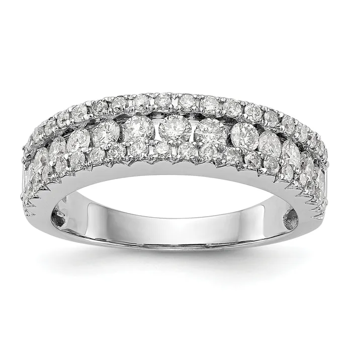 Rings Goldia 105ct CZ Solid Real 14K White Gold Wedding Band Ring