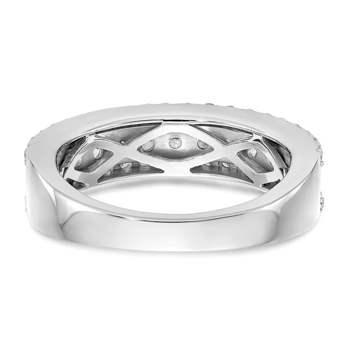Rings Goldia 105ct CZ Solid Real 14K White Gold Wedding Band Ring