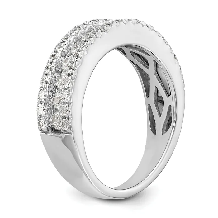 Rings Goldia 105ct CZ Solid Real 14K White Gold Wedding Band Ring