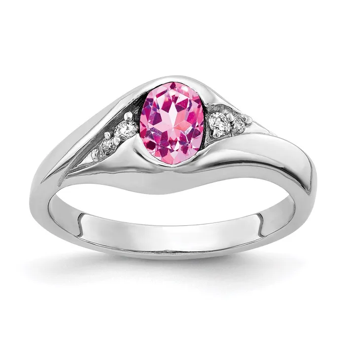Rings Goldia 14k White Gold 6x4mm Oval Pink Sapphire A Real Diamond ring