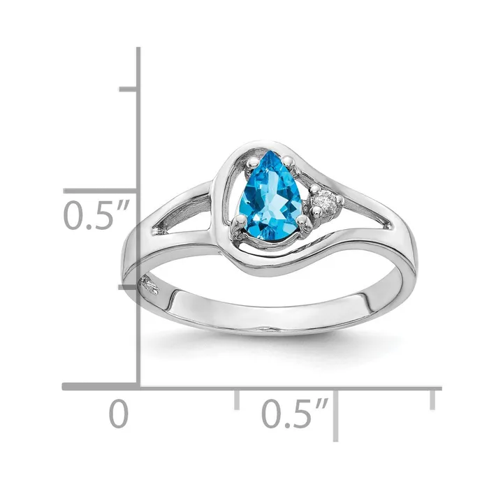 Rings Goldia 14k White Gold 6x4mm Pear Blue Topaz A Real Diamond ring