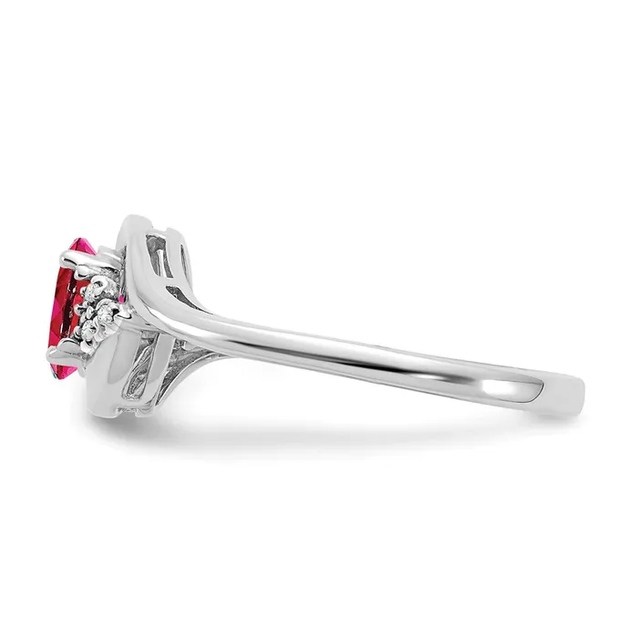 Rings Goldia 14k White Gold Ruby and Real Diamond Ring