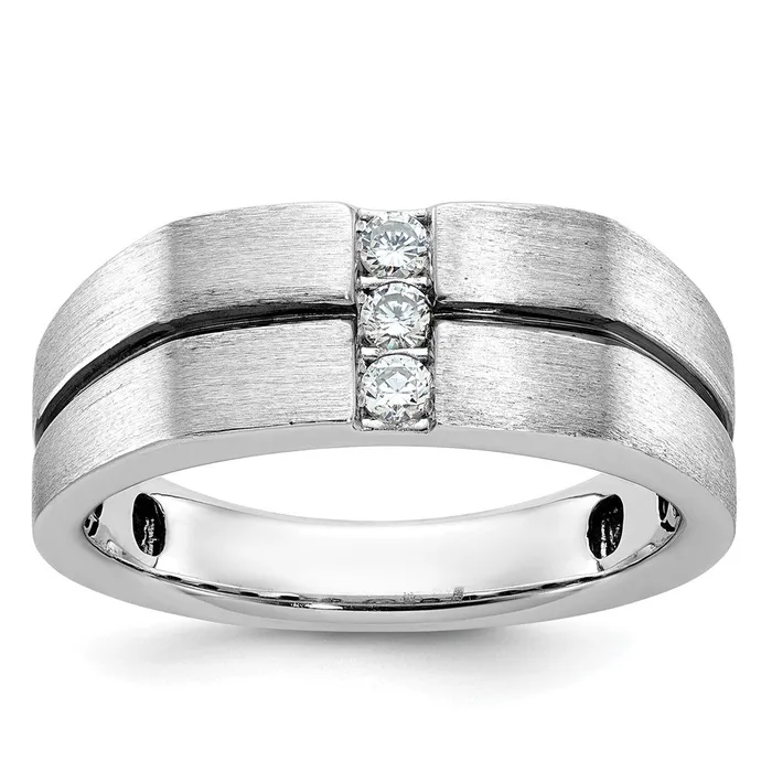 Rings Goldia 14k White Gold with Black Rhodium Mens Satin 15 carat Diamond Complete Ring Rings Goldia 14k White Gold with Black Rhodium Mens Satin 15 carat Diamond Complete Ring