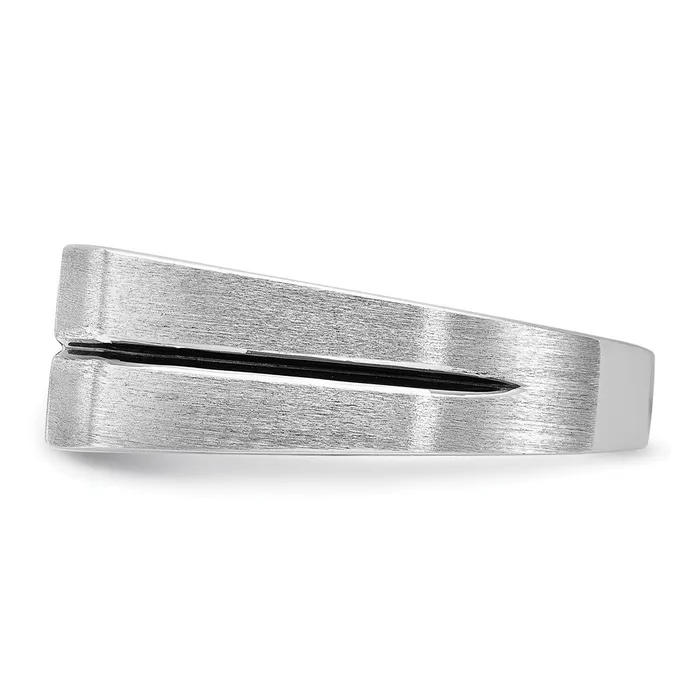 Rings Goldia 14k White Gold with Black Rhodium Mens Satin 15 carat Diamond Complete Ring