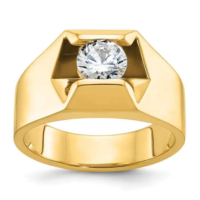 Rings Goldia 14k Yellow Gold 1 Ct Lab Grown Diamond VSSI G Mens Ring Rings Goldia 14k Yellow Gold 1 Ct Lab Grown Diamond VSSI G Mens Ring