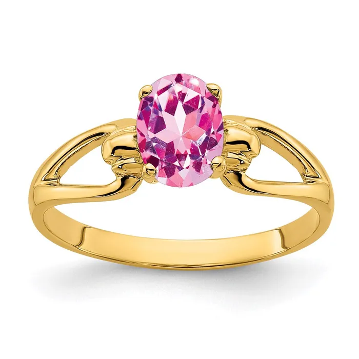 Rings Goldia 14K Yellow Gold 7x5mm Oval Pink Sapphire ring