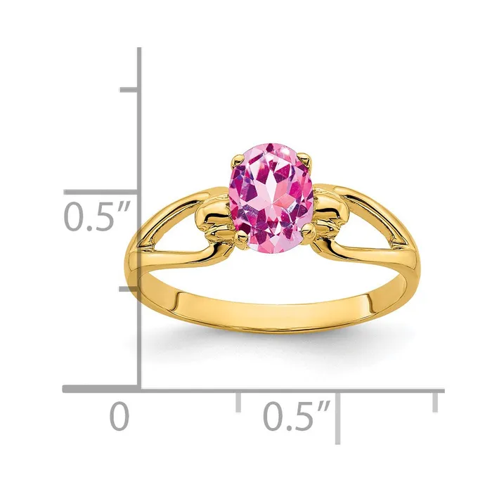 Rings Goldia 14K Yellow Gold 7x5mm Oval Pink Sapphire ring