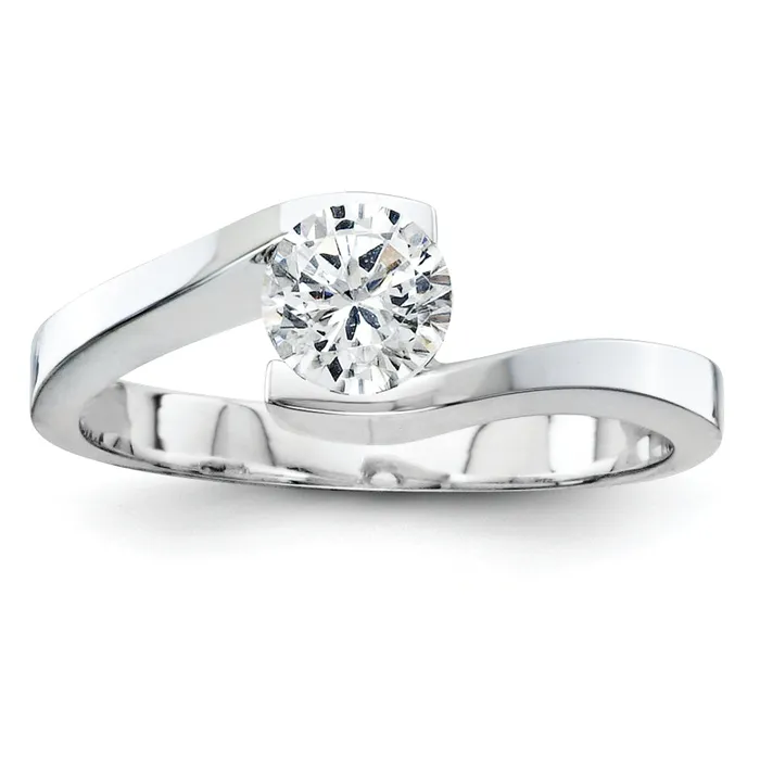 Rings Goldiacom 14k White Gold AAA Diamond solitaire ring