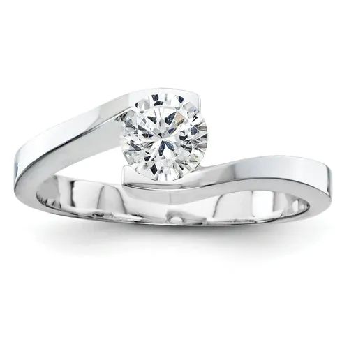 Rings Goldiacom 14k White Gold AAA Diamond solitaire ring