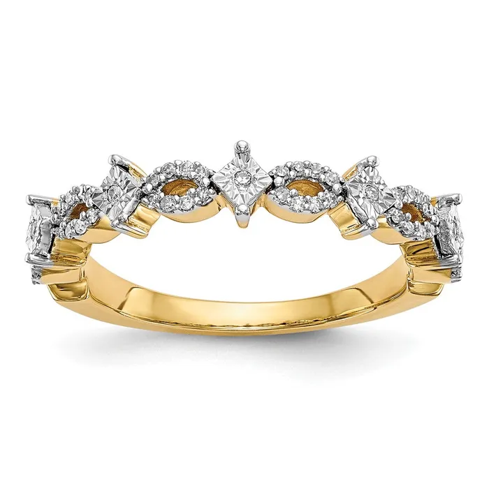 Rings Goldiacom 14K Yellow Gold Real Diamond Band