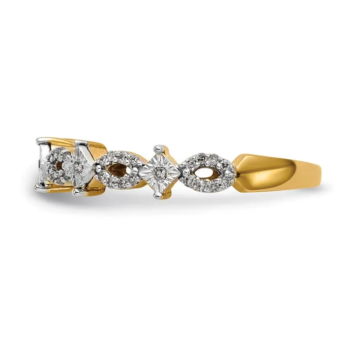 Rings Goldiacom 14K Yellow Gold Real Diamond Band