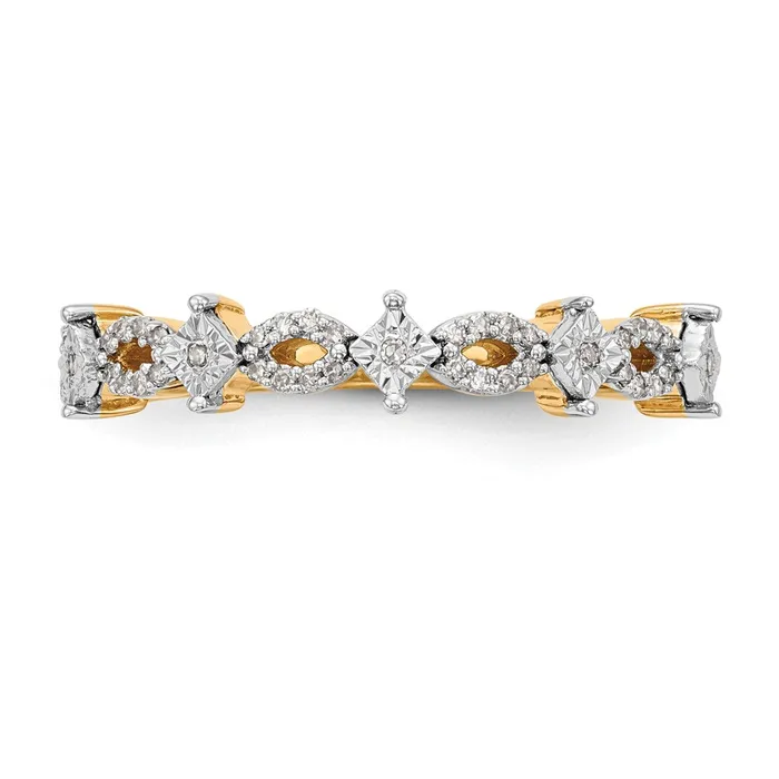 Rings Goldiacom 14K Yellow Gold Real Diamond Band
