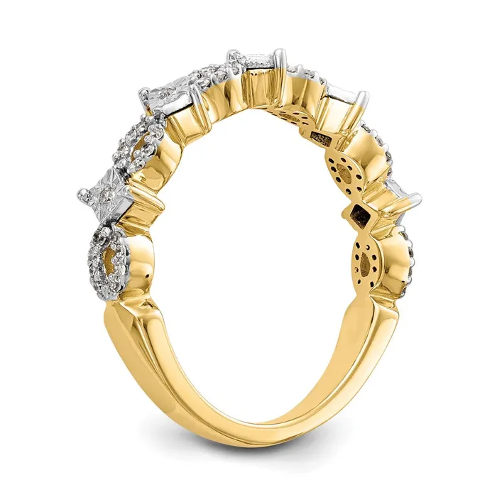 Rings Goldiacom 14K Yellow Gold Real Diamond Band