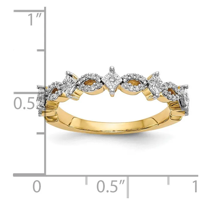 Rings Goldiacom 14K Yellow Gold Real Diamond Band