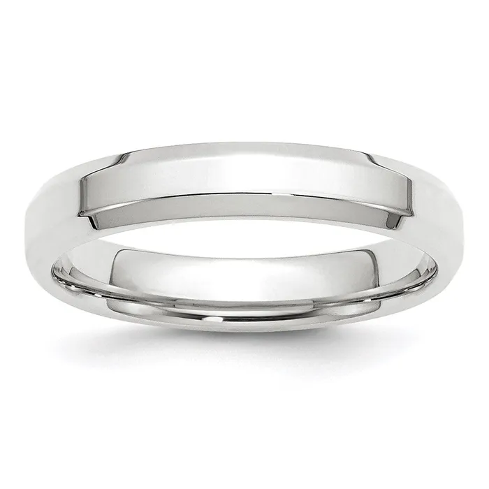 Rings Goldia Solid 10K White Gold 4mm Bevel Edge Comfort Fit MensWomens Wedding Band Ring Size 125 Rings Goldia Solid 10K White Gold 4mm Bevel Edge Comfort Fit MensWomens Wedding Band Ring Size 125