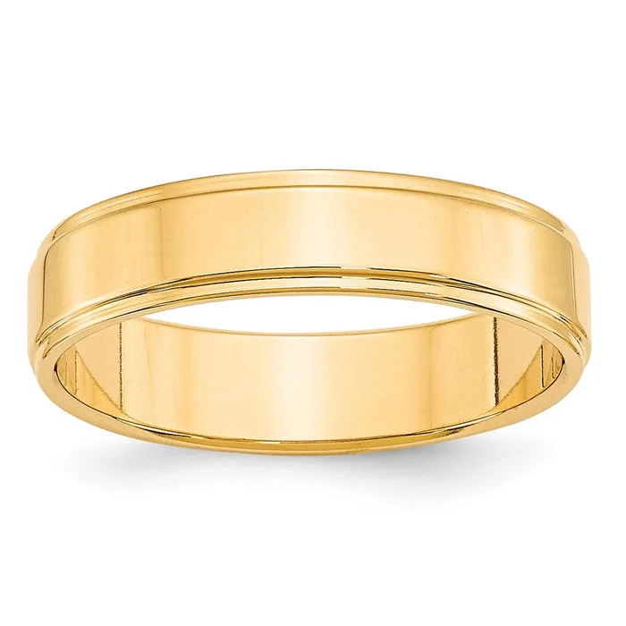 Rings Goldia Solid 10K Yellow Gold 5mm Flat with Step Edge MensWomens Wedding Band Ring Size 13 Rings Goldia Solid 10K Yellow Gold 5mm Flat with Step Edge MensWomens Wedding Band Ring Size 13