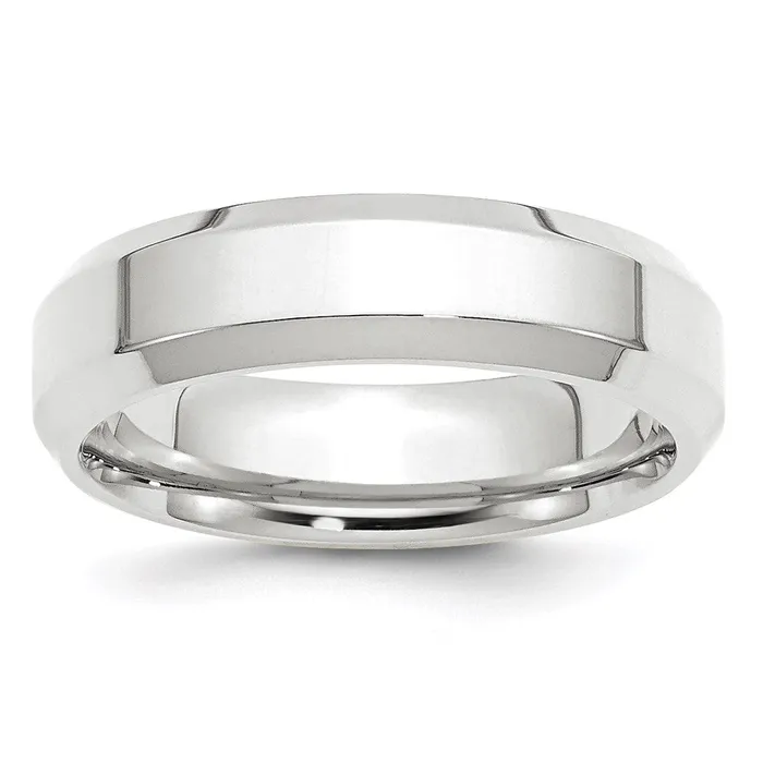 Rings Goldia Solid 18K White Gold 6mm Bevel Edge Comfort Fit MensWomens Wedding Band Ring Size 5 Rings Goldia Solid 18K White Gold 6mm Bevel Edge Comfort Fit MensWomens Wedding Band Ring Size 5