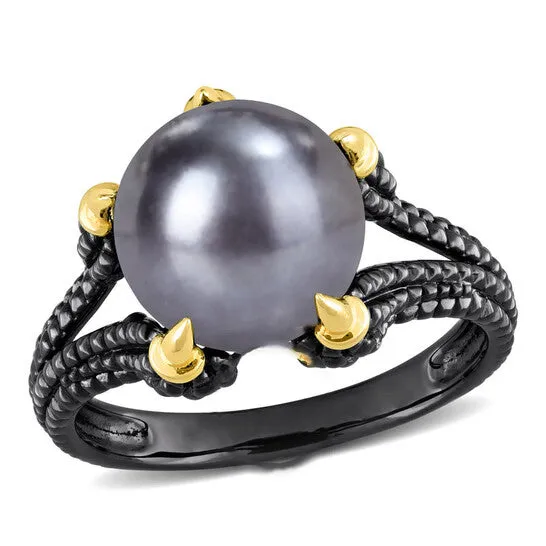 Rings JMS always Original Amour 105 11 MM Black Freshwater Cultured Pearl Fashion Ring Yellow Silver Black Rhodium Plated Rings JMS always Original Amour 105 11 MM Black Freshwater Cultured Pearl Fashion Ring Yellow Silver Black Rhodium Plated
