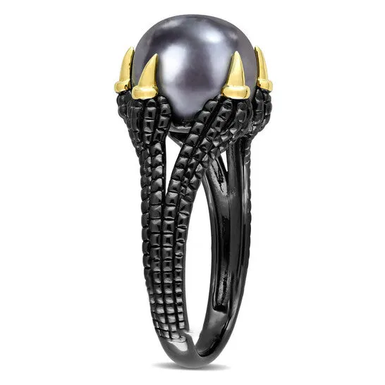 Rings JMS always Original Amour 105 11 MM Black Freshwater Cultured Pearl Fashion Ring Yellow Silver Black Rhodium Plated Rings JMS always Original Amour 105 11 MM Black Freshwater Cultured Pearl Fashion Ring Yellow Silver Black Rhodium Plated