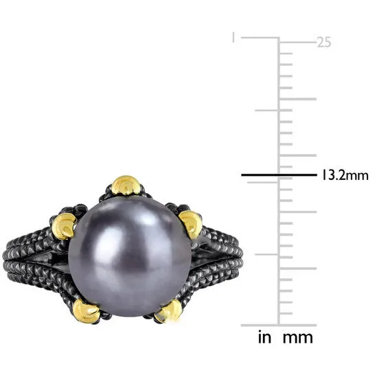 Rings JMS always Original Amour 105 11 MM Black Freshwater Cultured Pearl Fashion Ring Yellow Silver Black Rhodium Plated Rings JMS always Original Amour 105 11 MM Black Freshwater Cultured Pearl Fashion Ring Yellow Silver Black Rhodium Plated