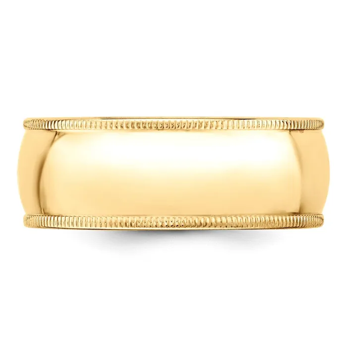 Solid 10K Yellow Gold 8mm Milgrain Half Round MensWomens Wedding Band Ring Size 6 Goldia Rings Solid 10K Yellow Gold 8mm Milgrain Half Round MensWomens Wedding Band Ring Size 6 Goldia Rings
