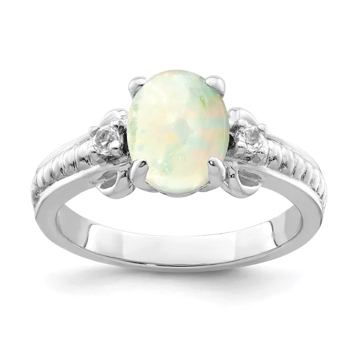 Sterling Silver w Ethiopian Opal u0026 White Quartz Polished Ring Goldia Rings Sterling Silver w Ethiopian Opal u0026 White Quartz Polished Ring Goldia Rings