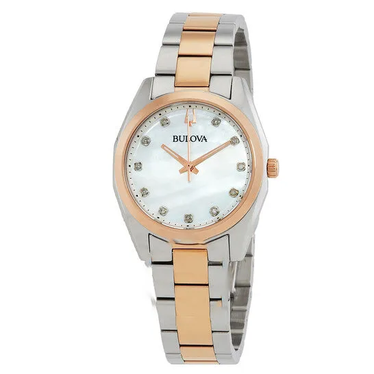Watches JMS always Original Bulova Surveyor Quartz Diamond White Mother of Pearl Dial Ladies Watch 98P207 Watches JMS always Original Bulova Surveyor Quartz Diamond White Mother of Pearl Dial Ladies Watch 98P207
