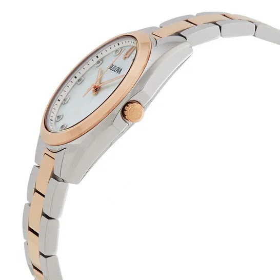 Watches JMS always Original Bulova Surveyor Quartz Diamond White Mother of Pearl Dial Ladies Watch 98P207 Watches JMS always Original Bulova Surveyor Quartz Diamond White Mother of Pearl Dial Ladies Watch 98P207