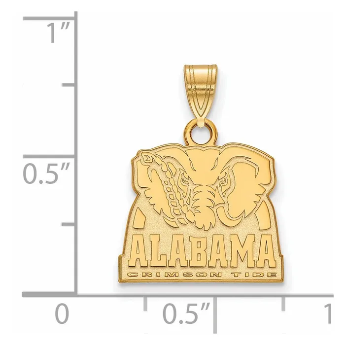 10k Gold University of Alabama Elephant Small Pendant TreasureFineJewelers Necklaces