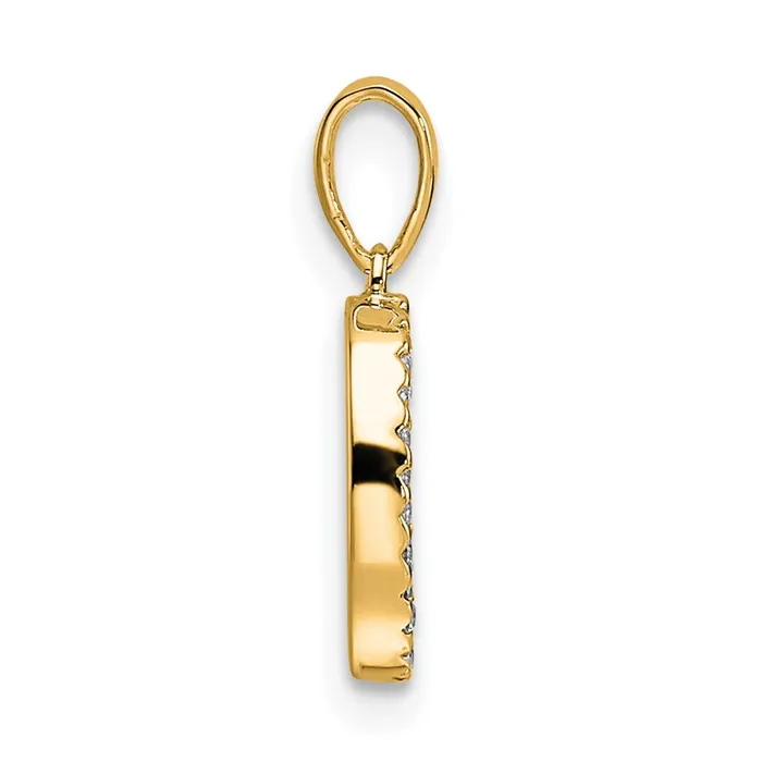 10k Yellow Gold Diamond Letter O Initial Pendant TreasureFineJewelers Necklaces