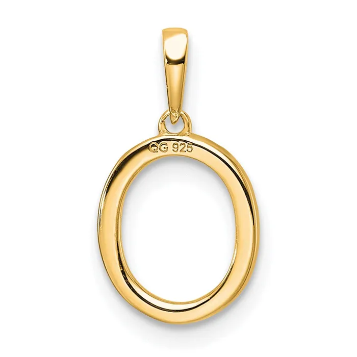 10k Yellow Gold Diamond Letter O Initial Pendant TreasureFineJewelers Necklaces