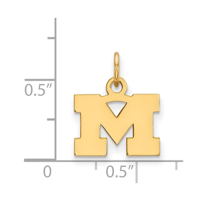 10K Yellow Gold Michigan Univeristy Of XS Pendant TreasureFineJewelers Necklaces