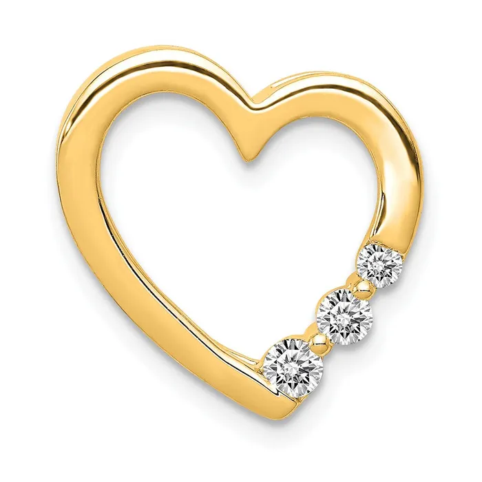 14k 16ct Diamond Heart Chain Slide TreasureFineJewelers Necklaces