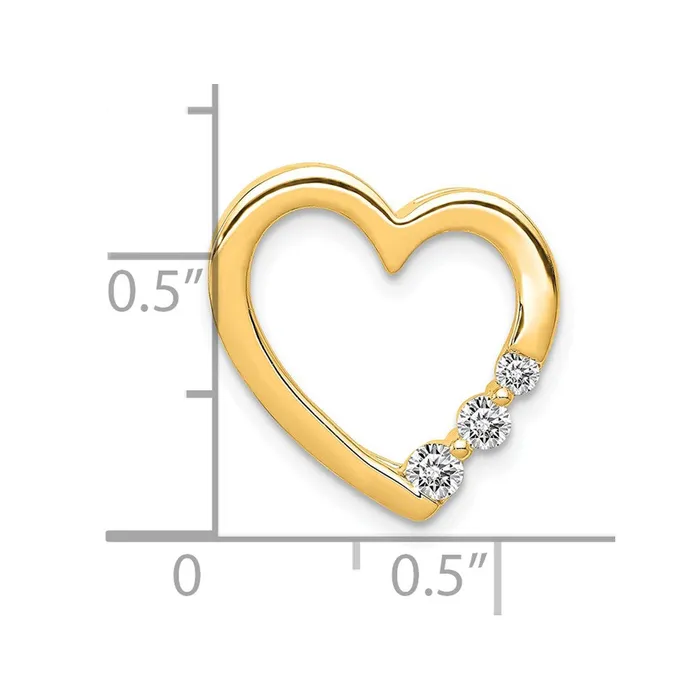 14k 16ct Diamond Heart Chain Slide TreasureFineJewelers Necklaces