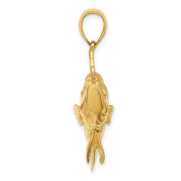 14K 3D Tarpon Fish Charm TreasureFineJewelers Charm Necklaces