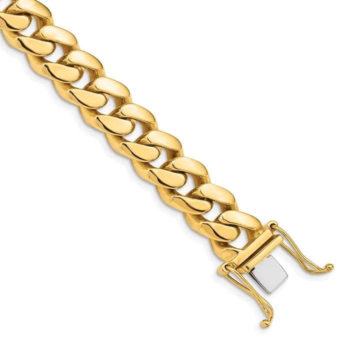 14K 825 inch 107mm Hand Polished Miami Cuban Link with Box Catch Clasp Bracelet TreasureFineJewelers Bracelets 14K 825 inch 107mm Hand Polished Miami Cuban Link with Box Catch Clasp Bracelet TreasureFineJewelers Bracelets
