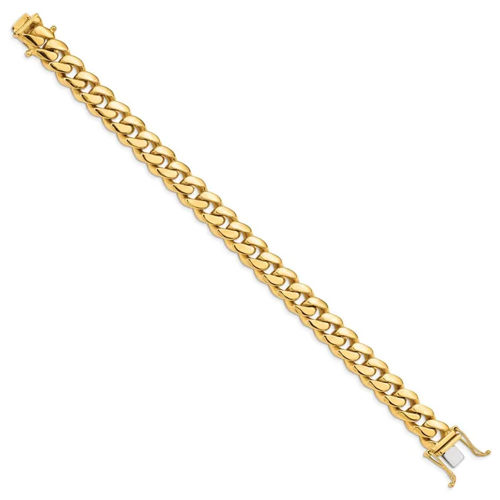 14K 825 inch 107mm Hand Polished Miami Cuban Link with Box Catch Clasp Bracelet TreasureFineJewelers Bracelets