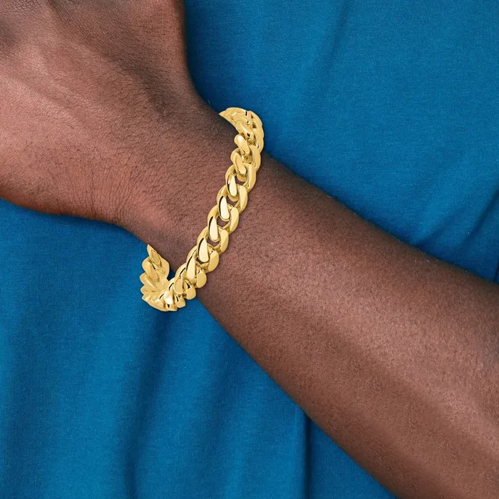 14K 825 inch 107mm Hand Polished Miami Cuban Link with Box Catch Clasp Bracelet TreasureFineJewelers Bracelets