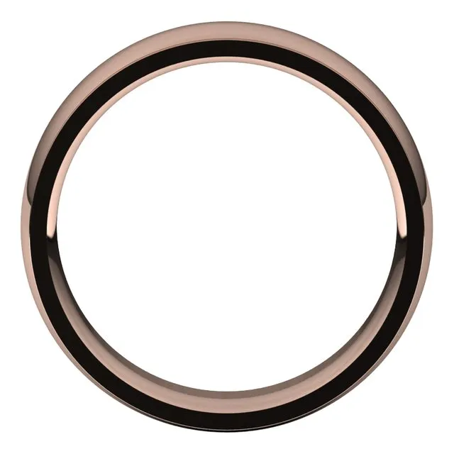14K Rose Gold 6 mm Half Round Edge Comfort Fit Wedding Band TreasureFineJewelers Rings