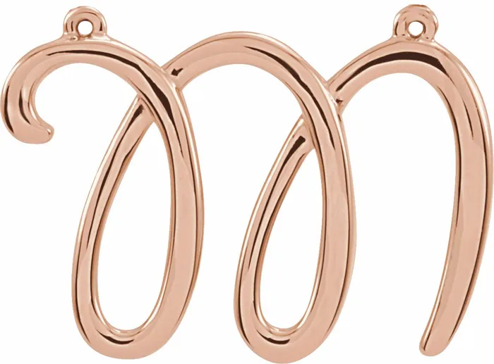 14K Rose Gold Script Initial M Necklace Center TreasureFineJewelers Necklaces 14K Rose Gold Script Initial M Necklace Center TreasureFineJewelers Necklaces