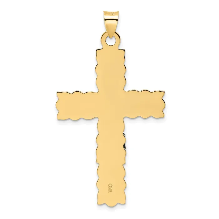 14k Twotone Polished Solid INRI Crucifix Pendant TreasureFineJewelers Rings
