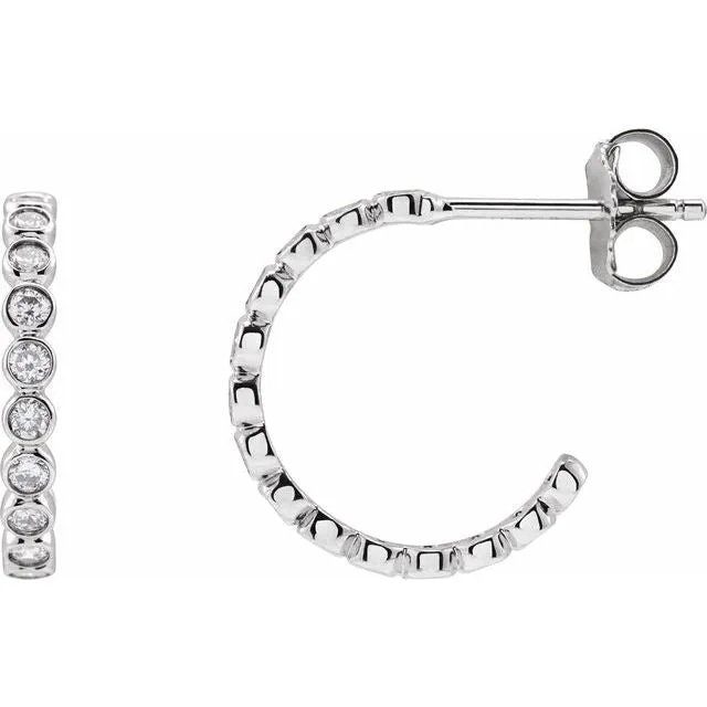 14K White Gold 38 CTW LabGrown Diamond Huggie Earrings TreasureFineJewelers Earrings 14K White Gold 38 CTW LabGrown Diamond Huggie Earrings TreasureFineJewelers Earrings